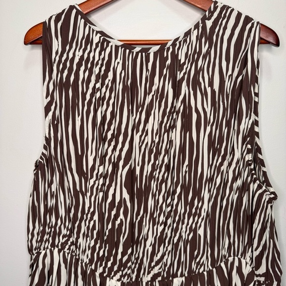 Addition Elle Zebra Animal Print Pleated Sleeveless Midi Dress A-Line Size 24 - Picture 10 of 12